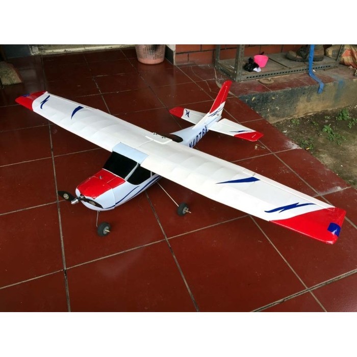 Pesawat Model RC Aeromodeling Cessna 206 WS110Cm Elektrik Paket Combo