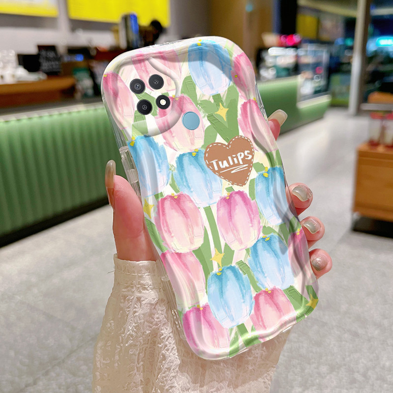 Casing Hp OPPO A15 A15s A35 Case layar penuh pola bunga Casing HP indah Double SoftCase pelindung pe