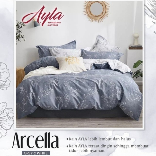 Bed Cover Set + Sprei Esra Motif Bunga Arcella 180X200 160X200 120X200