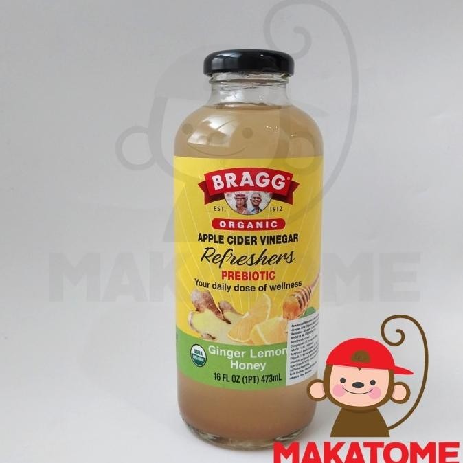 

Bragg Organic Apple Cider Vinegar refreshers ginger lemon honey 16 OZ