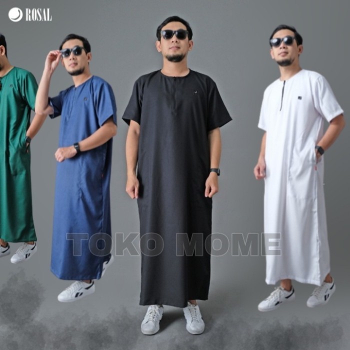 VIRALJUBAH GAMIS PRIA JUBAH LENGAN PENDEK JUBAH ROSAL JUBAH MADANIhitam slimfit jumbo premium jubah 