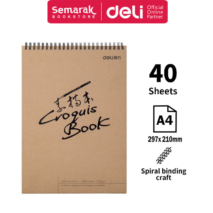 

Mantap Deli 73357 Croquis Sketch Book Sketsa Gambar Hard Cover A4 [1 Buku] Berkualitas