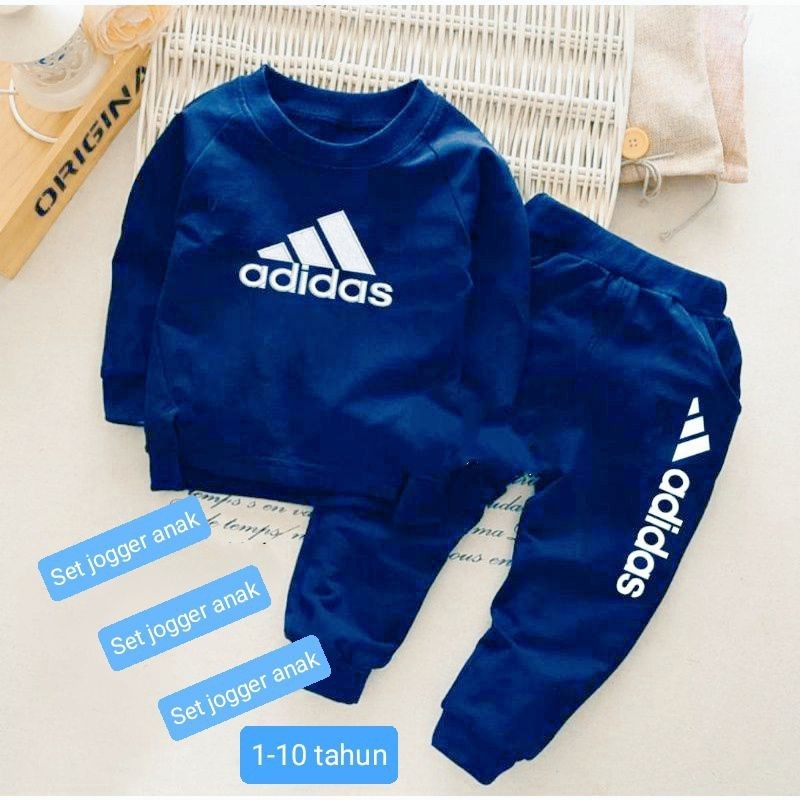 [BEST DEAL] Stelan Jogger Adidas Anak Laki/Perempuan Premium Usia 1-10 Tahun Set Training Anak Laki