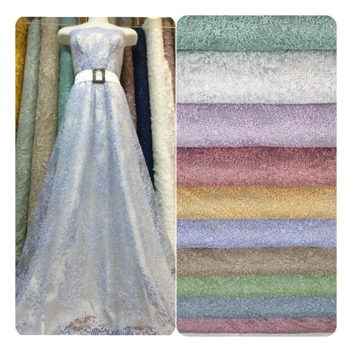 Terlaris Promo !! Bahan Kebaya Tile 3D Kain Tile Timbul Tile Korea Brukat Limited Edition