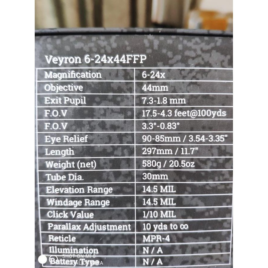 Teleskop Vector Veyron 6-24X44 Ffp