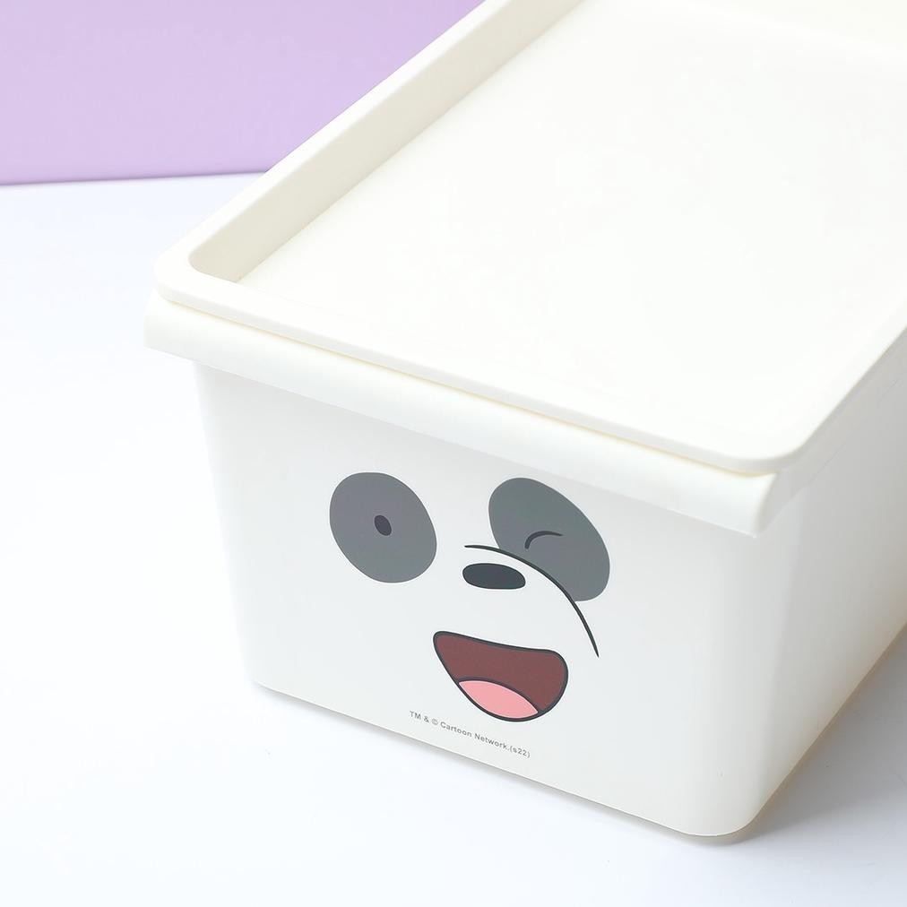 TRH MINISO Kotak Penyimpanan We Bare Bears Organizer Kontainer Box Plastik Box Penyimpanan Kotak Pen