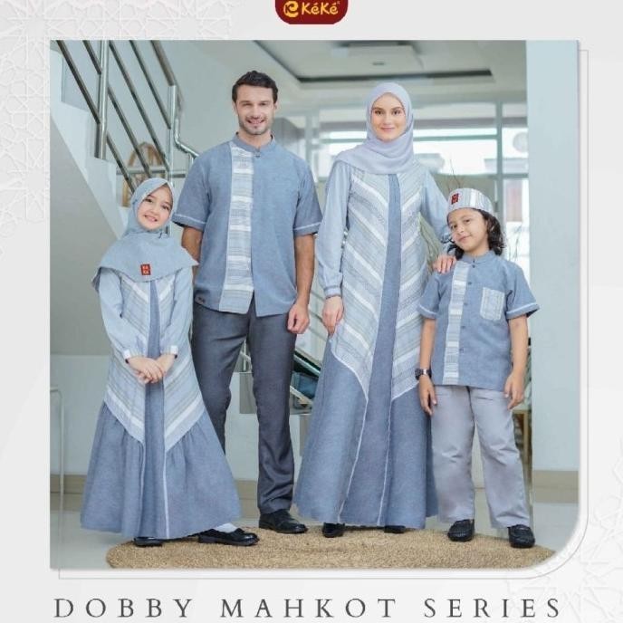 Terlaris Sarimbit Keke Dobby Mahkot Series Denim Blue Terbaik