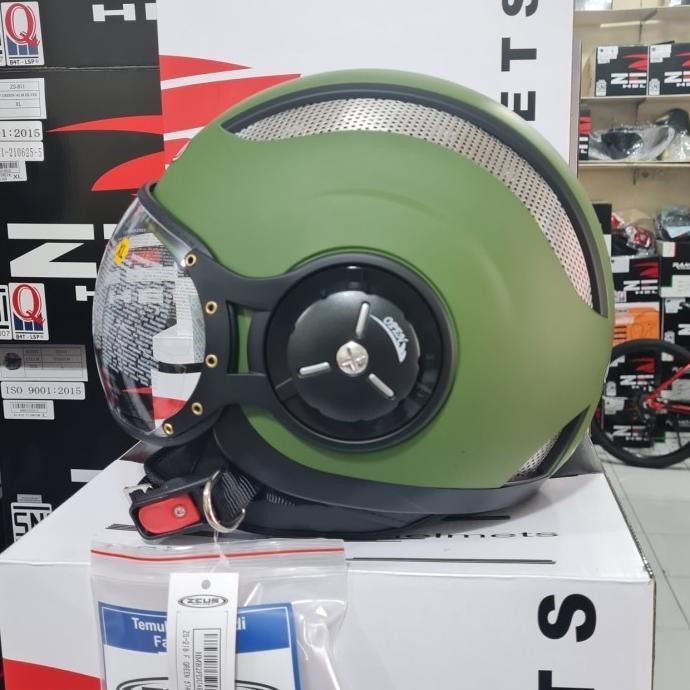 Terbaik Zeus Helm Zs 218 Solid Matt Green Zs218 Original