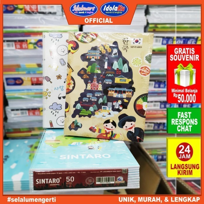 

Bergaransi Idolmart Buku Tulis Sintaro 50 Lembar / Buku Tulis Campus 50 Lembar Gilaa!!!