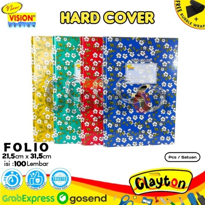 

Cantik (=) Buku Tulis Hardcover Folio Vision 100 Lembar / Buku Besar Bagus