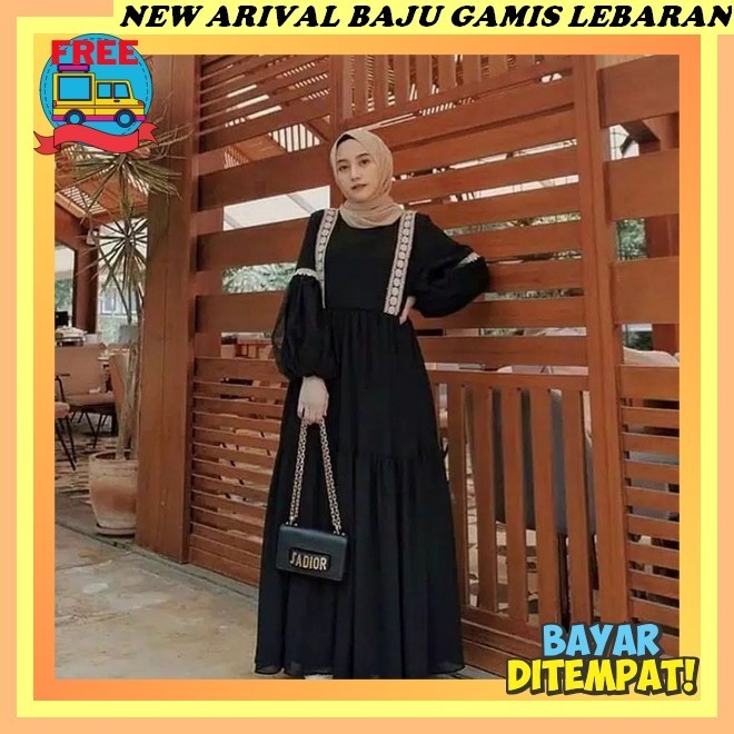 Lafreya Cleome Gamis Joan Import Organza Bordir Gamis Dress Wanita Mewah Terbaru Pesta Kondangan Baj