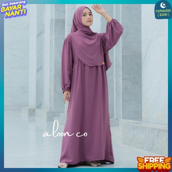 Games2024 Kekinian Lengan Panjang Gamis Ibu Bju Remaja Korea Style Abaya Import Khimar Maxi Gaun Rok