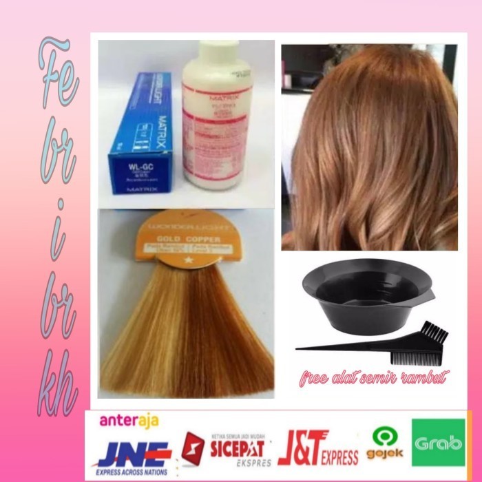 Cat rambut matrix wonder light gold Copper WL-GC plus oxidant cream