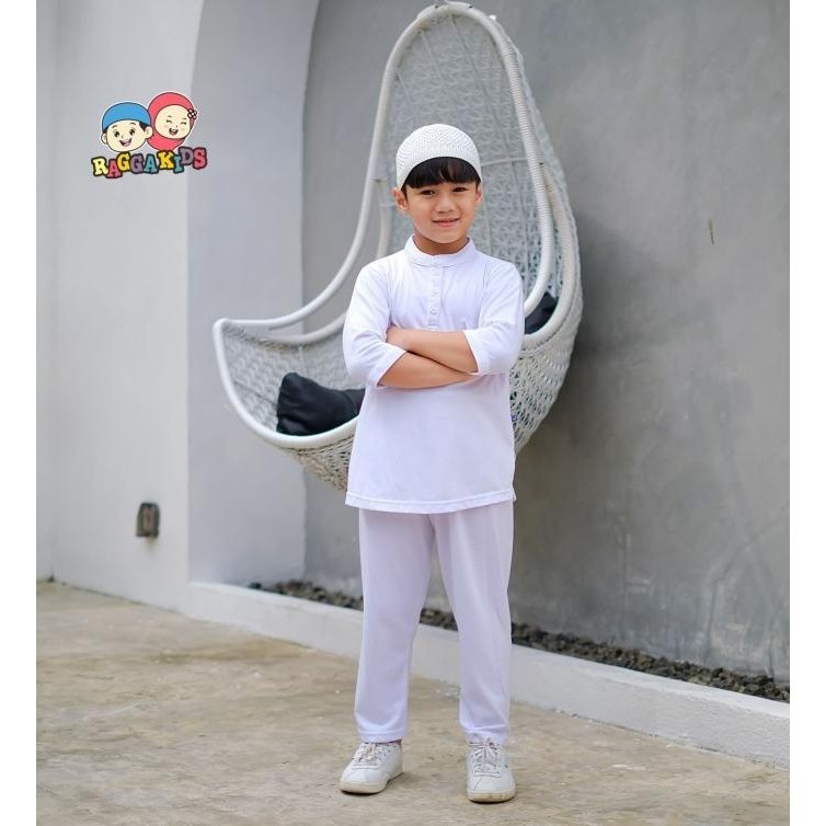 New Baju Koko Anak Putih Tk Sd Free Peci Raggakids Kr02 Baju Manasik Haji Berkualitas