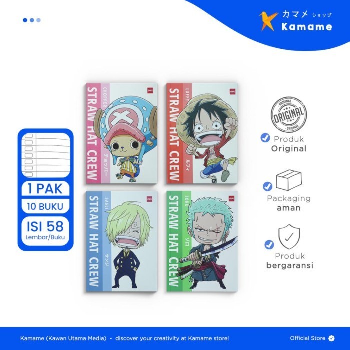 

Jual Deli Buku Tulis Sekolah/Writing Book Dengan Cover One Piece A5 58 Hot Sale