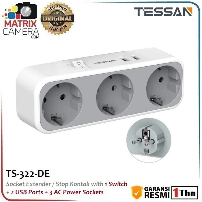 

Cuci Gudang Tessan Ts-322-De Stop Kontak 3 Ac Power Socket, 2 Usb Port & 1 Switch Diskon