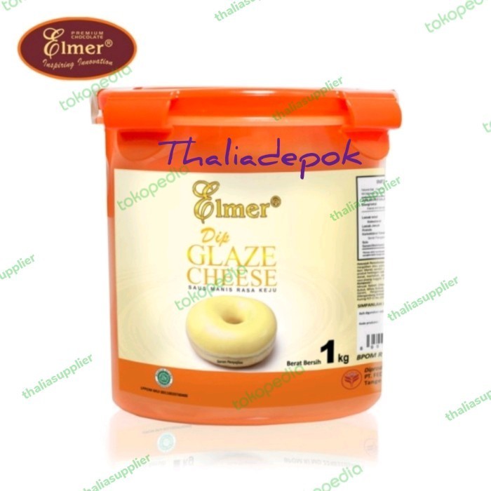 ELMER DIP GLAZE CHEESE KEJU 1KG, KEMASAN JAR. TOPPING DONAT,ROTI DLL