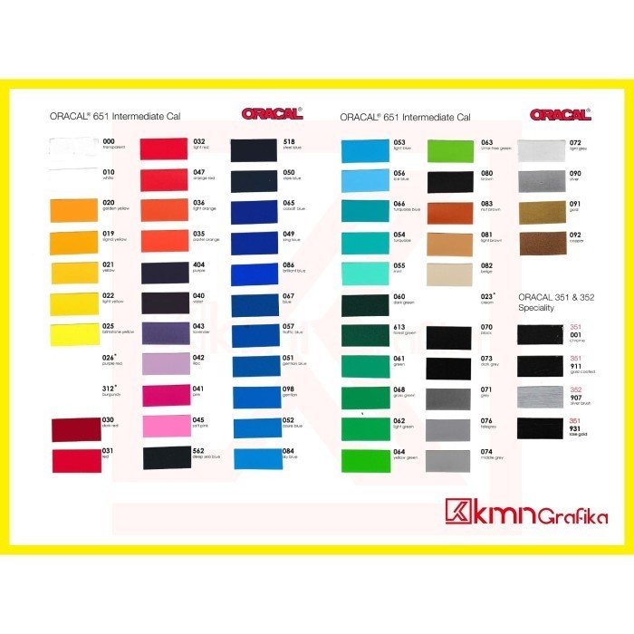 STICKER ORACAL 651 SERIES MATTE / DOFF SILVER GOLD COPPER