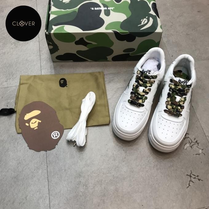 Sneakers Pria Bape Sta Low Abc Camo White Green Pk Bps Storebihan