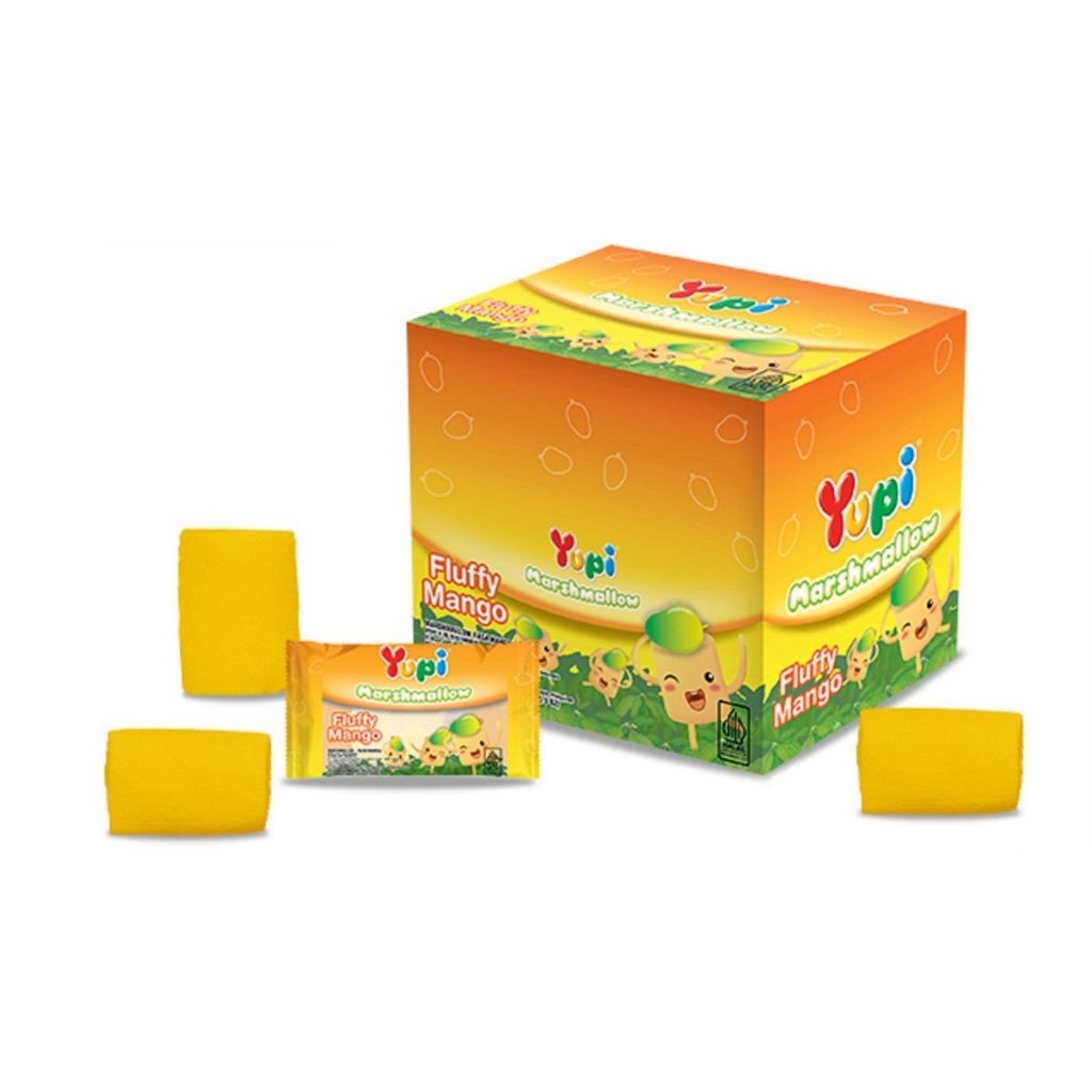 

Yupi Marshmallow Fluffy Mango Rasa Mangga 1 Box isi 24 pcs @6gr 144gr