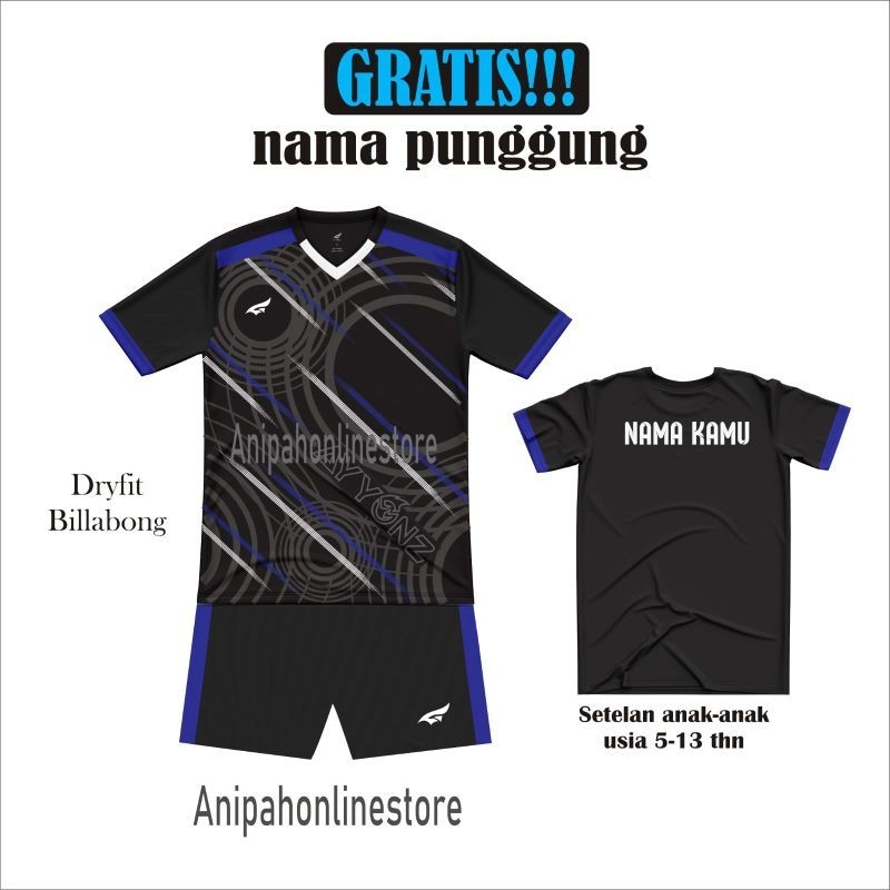 [ Free Sablon Nama ] Baju Badminton Anak/ Jersey bola Voli Anak SD SMP Stelan Olahraga Anak