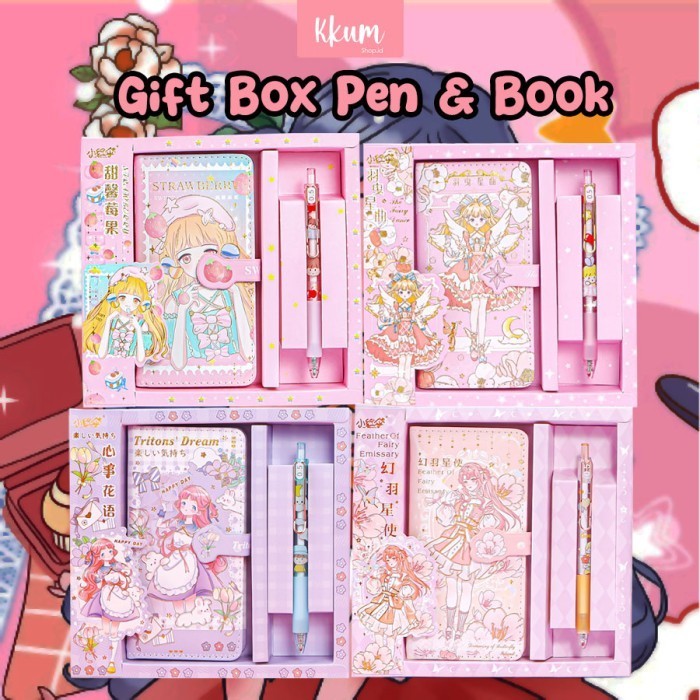 

Sale!!! 2 In 1 Journal Gift Set Cute/ Paket Jurnal Diary Box Set Bergaransi