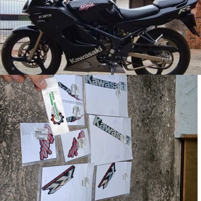 stiker sticker striping set Ninja RR old hitam 2009 original