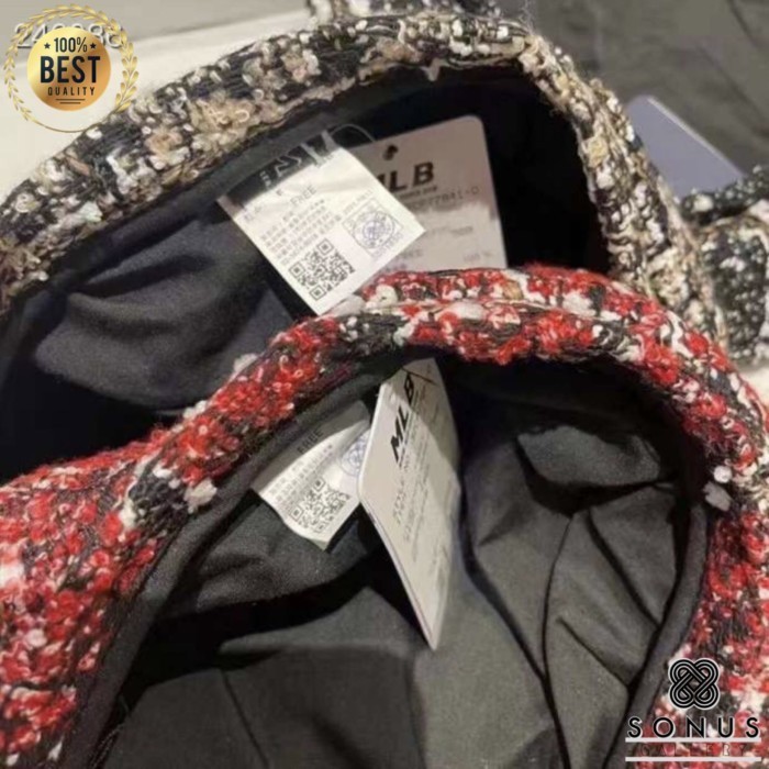 Garansi TOPI BARET JENNIE TWEED MLB KOREA BERET IMPORT HH QUALITY BORDIR