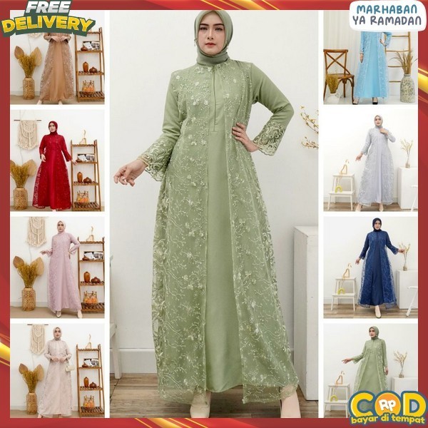 Gsmis Dress Syari Jumbo Buju Gam Pakean Dress Simple Elegant Juba Driss Bahan Tebal Murah Dreas Bran