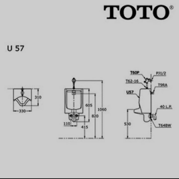 URINOIR TOTO U57 ORIGINAL URINOIR TOTO U57SE