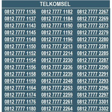 NOMOR NOMER CANTIK SIMPATI TELKOMSEL 4G 5G SERI KWARTET 7 SV01