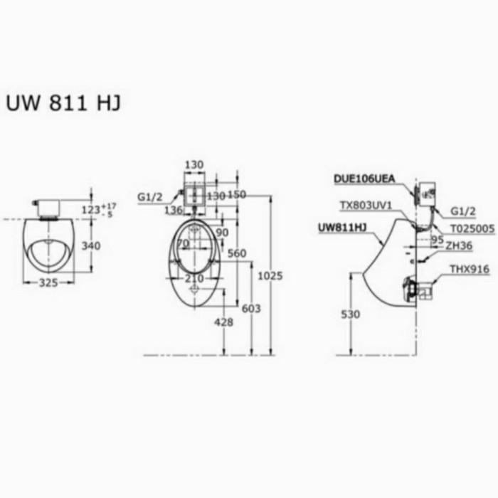 URINAL SENSOR TOTO UW 811 HJ/URINOIR SENSOR TOTO UW811HJ/TOTO ORIGINAL