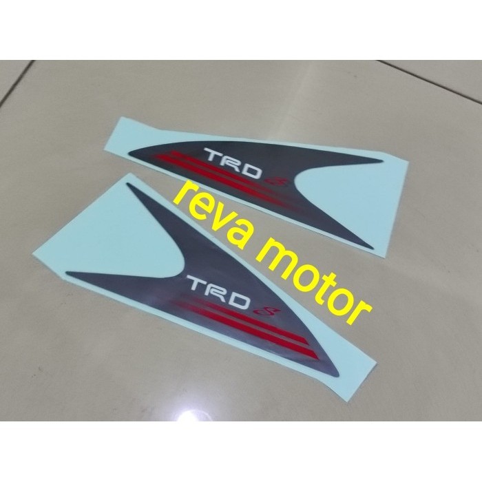 Stiker Agya tulisan TRD S warna abu abu cutting sticker mobil Agya TRD