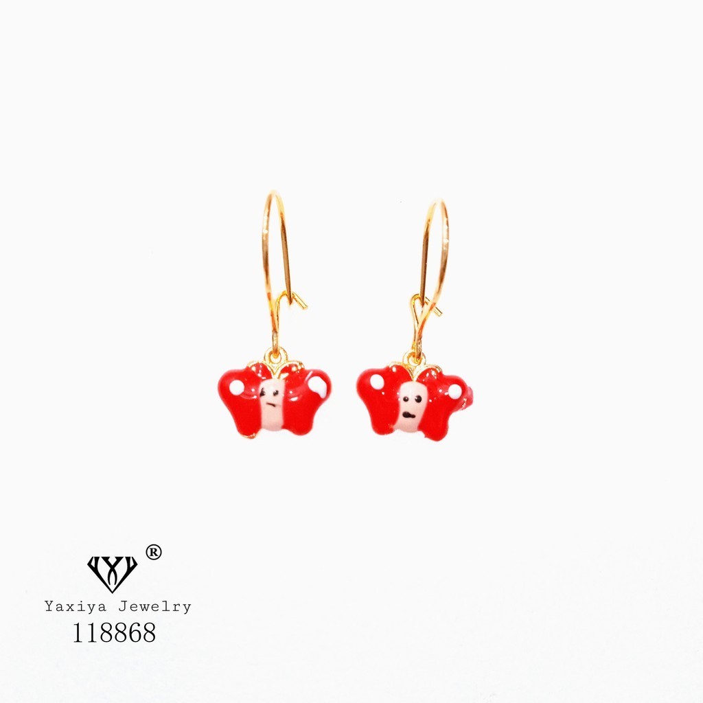 Yaxiya Anting Anak / Bayi Perempuan Kara kter Perhiasan Imitasi Lapis Emas 275