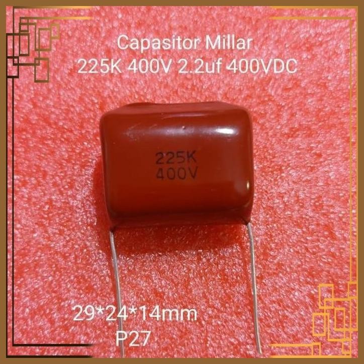 [MCJ] capasitor milar 225K 400V 2,2uf 400V P27