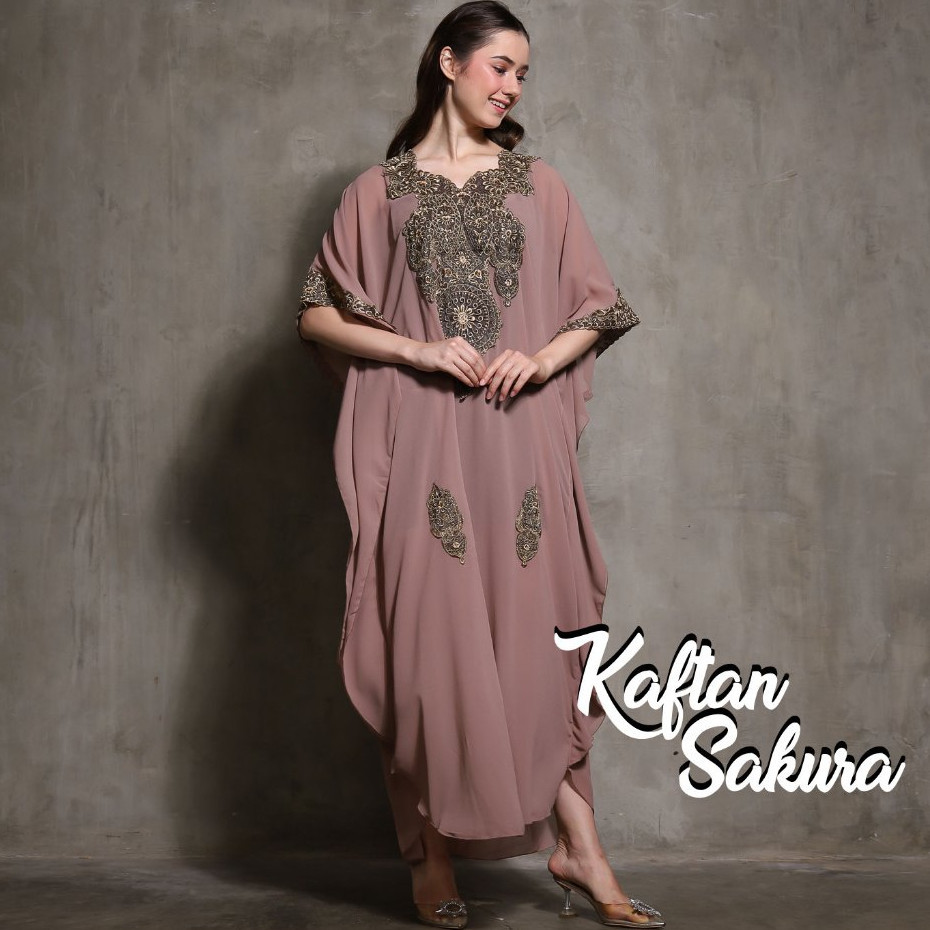 Kaftan Longdres Gamiz Brokat Baju Muslim Syari Gamis Longdress Hari Raya Jumbo Gamias Ghamis Seragam