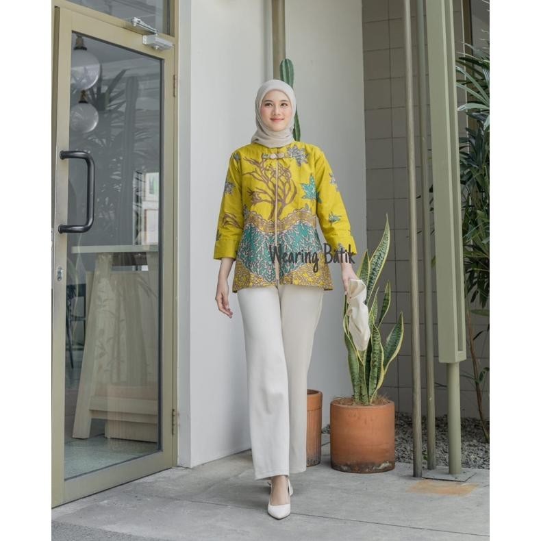 BTK Batik wanita modern Blus Adeeva Super jumbo LD 140 TERLARIS