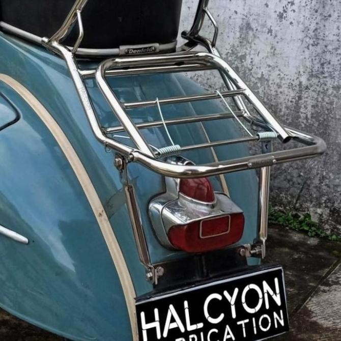 New Terbaru Backrack Halcyon Stainless Steel Vespa Vbb/Super/Sprint