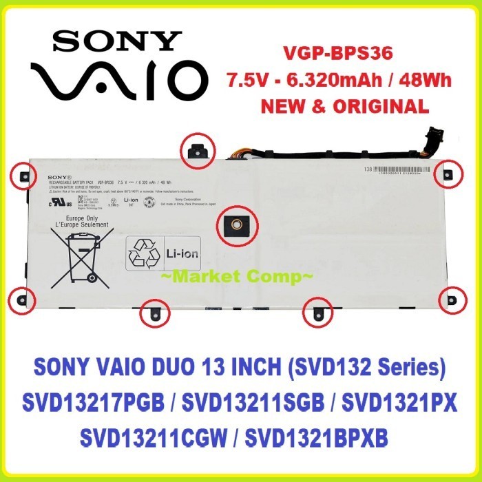 Promo Battery Sony Vaio VGP-BPS36 Battery Sony Vaio BPS36 Sony Vaio Duo 13