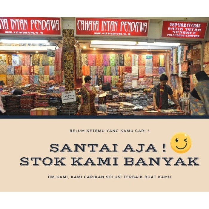 Katun Ondel Bahan Kain Batik Adat Betawi Monas Jakarta Halus Premium