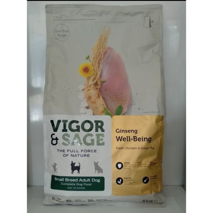 

Vigor And Sage, Gingseng Small Breed, Adults Dog Food 6 Kg