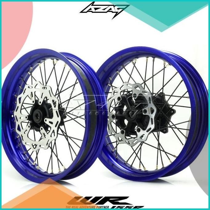 velg set motor yamaha wr 155 supermoto ring 17 expedition v-rossi blue