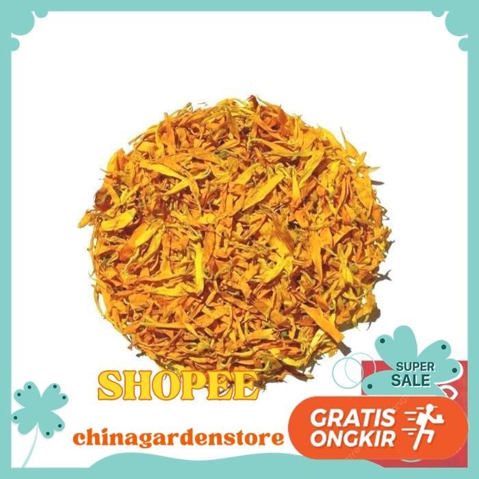 

TEH BUNGA MARIGOLD (KELOPAK) / DRIED ORANGE MARIGOLD PETALS TEA 8 GRAM GRATIS ONGKIR