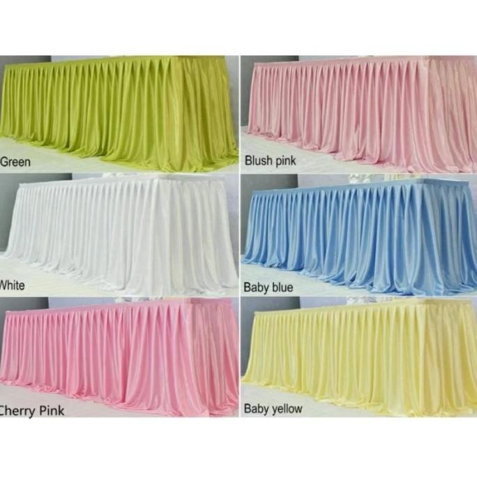 Dekorasi Meja Rok Meja Prasmanan Sudah Di Rempel Gelombang Kain Filami