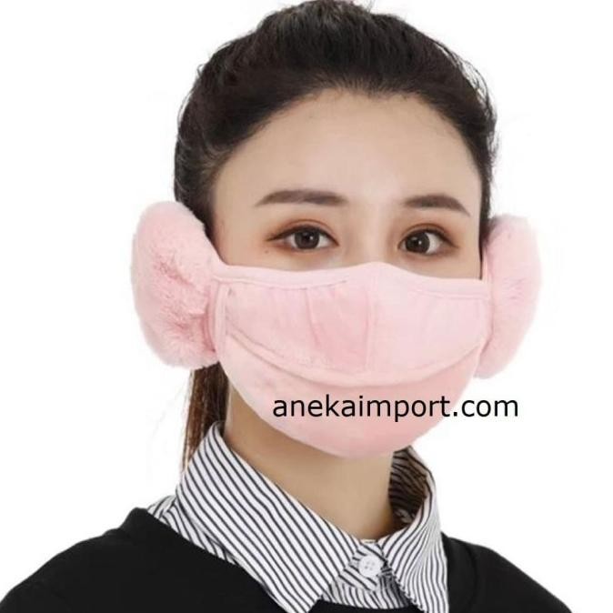 Masker Musim Dingin 2In1 Earmuff, Masker Winter Ear Muff Musim Dingin