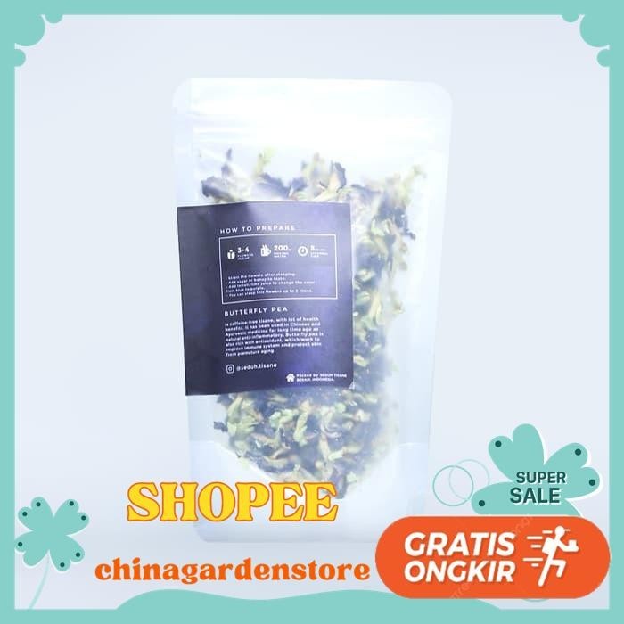 

SEDUH - BUNGA TELANG KERING TEH BUTTERFLY PEA BLUPEA TISANE 30 GRAM BEST PRODUK