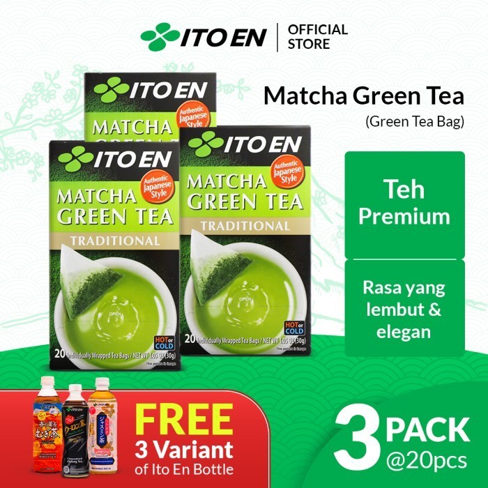 

3 Box ITO EN Teh Celup Matcha Original Tea Free 3 Variant
