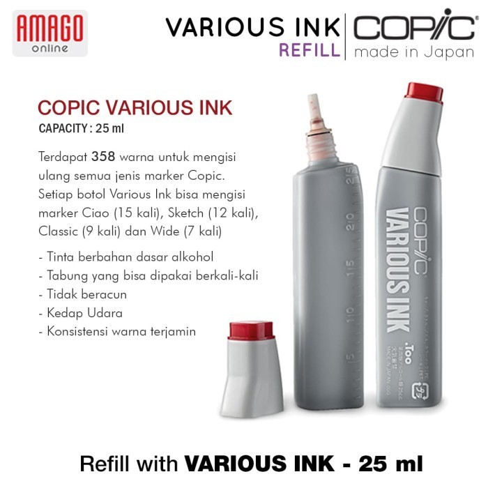 

Ready COPIC VARIOUS INK - 25 ml - TINTA ISI ULANG COPIC