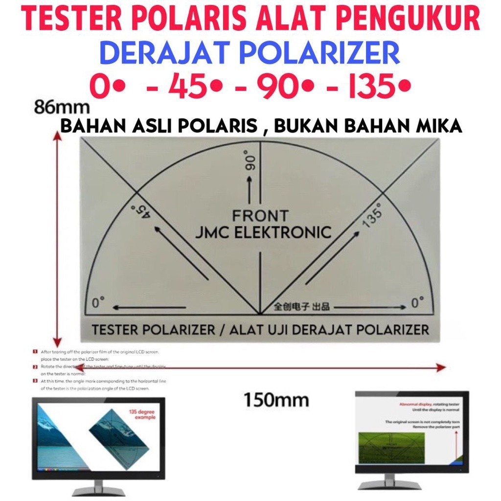 Alat Ukur Derajat Polaris Polarizer Film Angle Testing Original