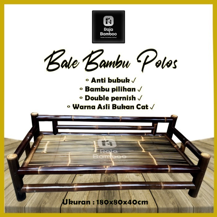 Bale Bambu Hitam Bench Bambu Bale Santai Ukuran 180 X 80 Cm